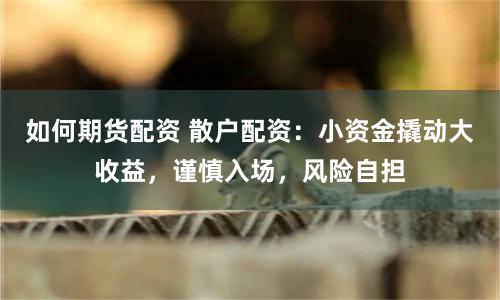 如何期货配资 散户配资：小资金撬动大收益，谨慎入场，风险自担