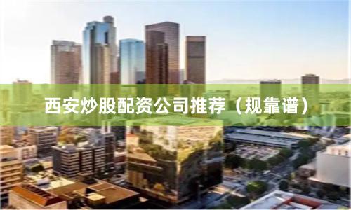 西安炒股配资公司推荐（规靠谱）